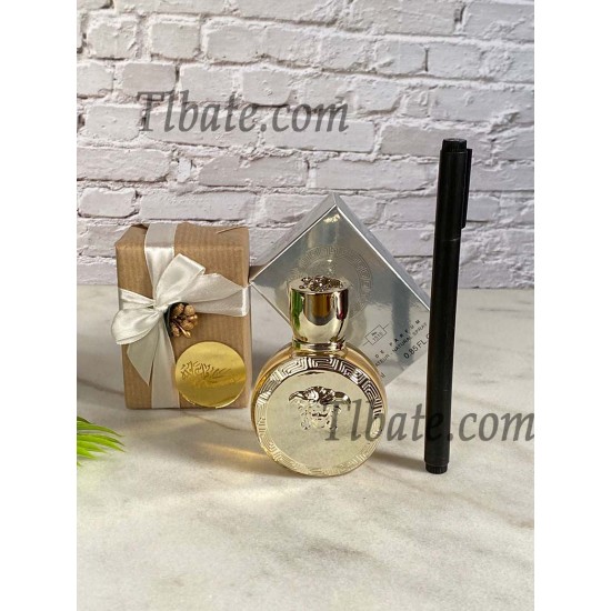 تغليف عطر على ذوقك بورق هدايا بني ولوقو ذهبي